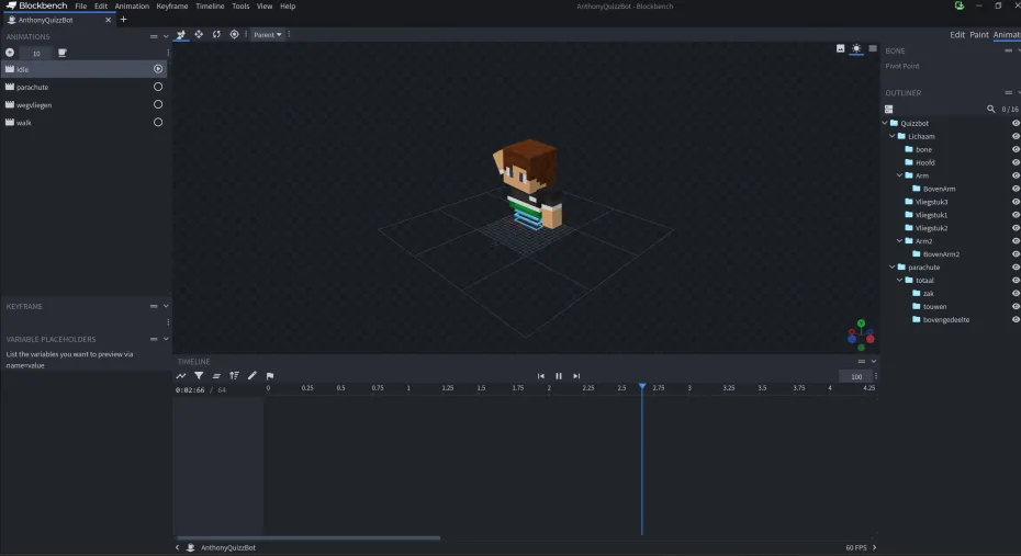 Screenshot van de Minecraft Quizbot
